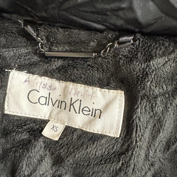 Calvin Klein Black Faux Fur Hooded Puffer Jacket XS - Picture 9 of 9